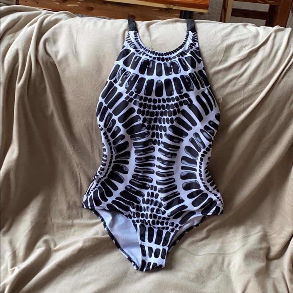 Halter neck one piece suit